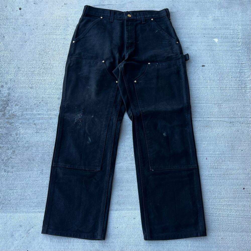 Carhartt black double knee work wear carpenter pants